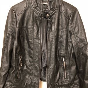 Faux-leather jacket